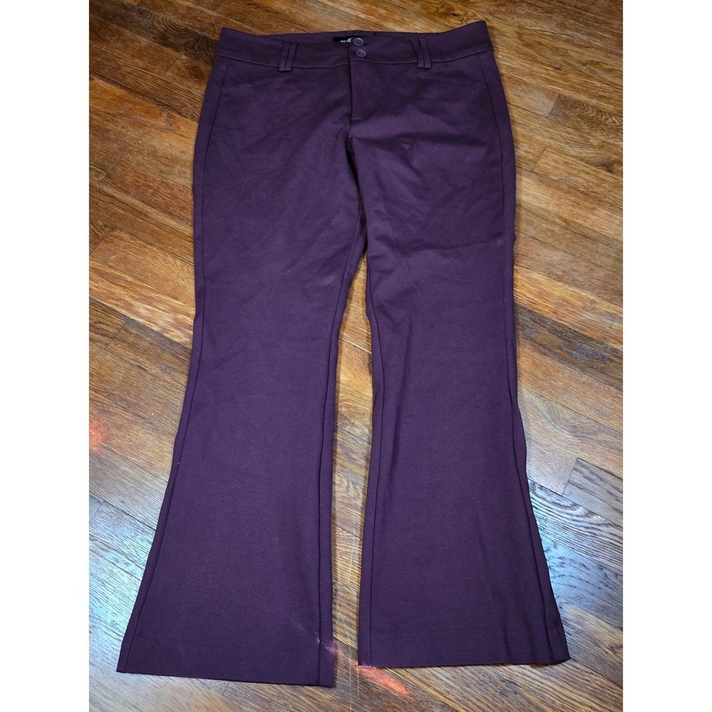 Torrid Studio Dress Pants 16R Burgundy Flare Leg Stretch Ponte Trousers 16R Size